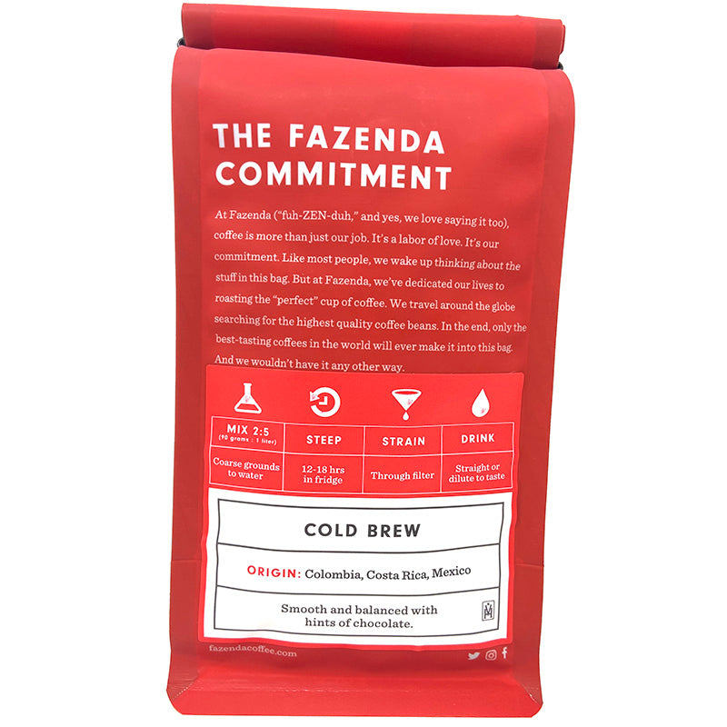 Fazenda Cold Brew Blend Medium Roast Coffee - Back Picture