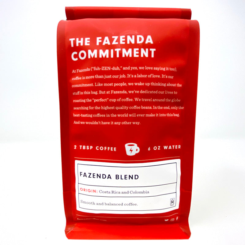 Fazenda Blend Medium Roast Coffee - Back Picture